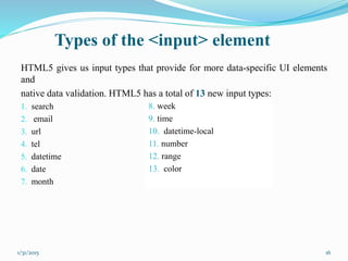 New Form Element in HTML5 | PPT