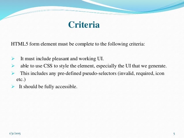 new form element in html5 form element