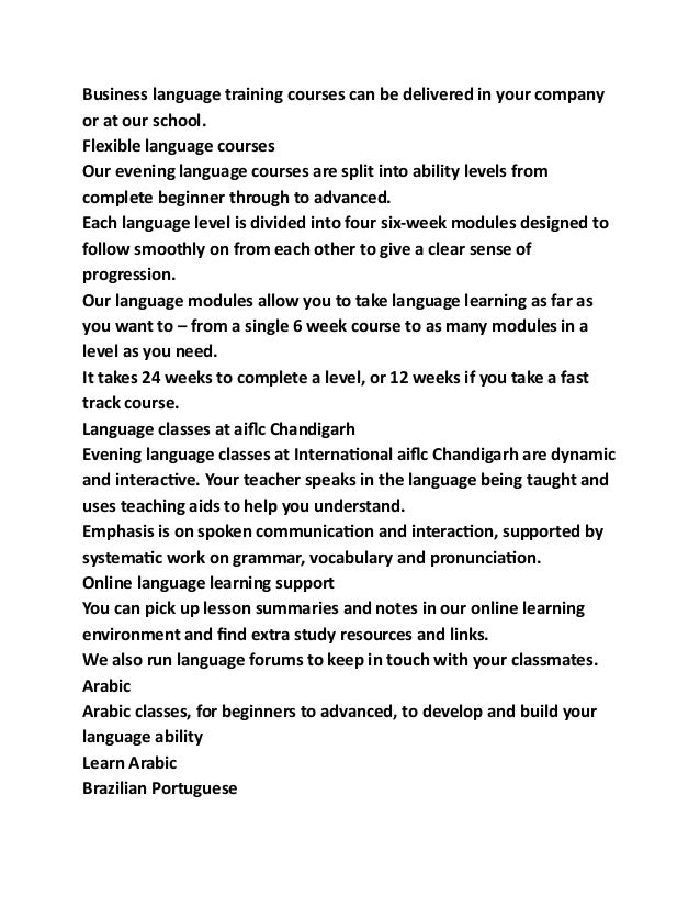 AIFLC foreign language and service