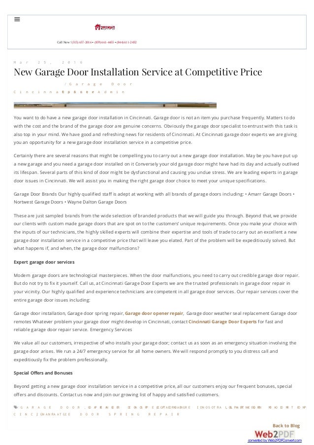 New Garage Door Installation Service At Competitive Price