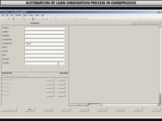 AUTOMATION OF LOAN ORIGINATION PROCESS IN OMNIPROCESS
 