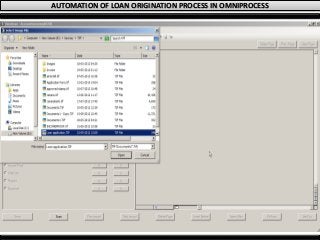 AUTOMATION OF LOAN ORIGINATION PROCESS IN OMNIPROCESS
 