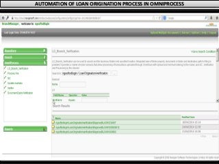 AUTOMATION OF LOAN ORIGINATION PROCESS IN OMNIPROCESS
 