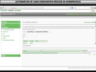 AUTOMATION OF LOAN ORIGINATION PROCESS IN OMNIPROCESS
 