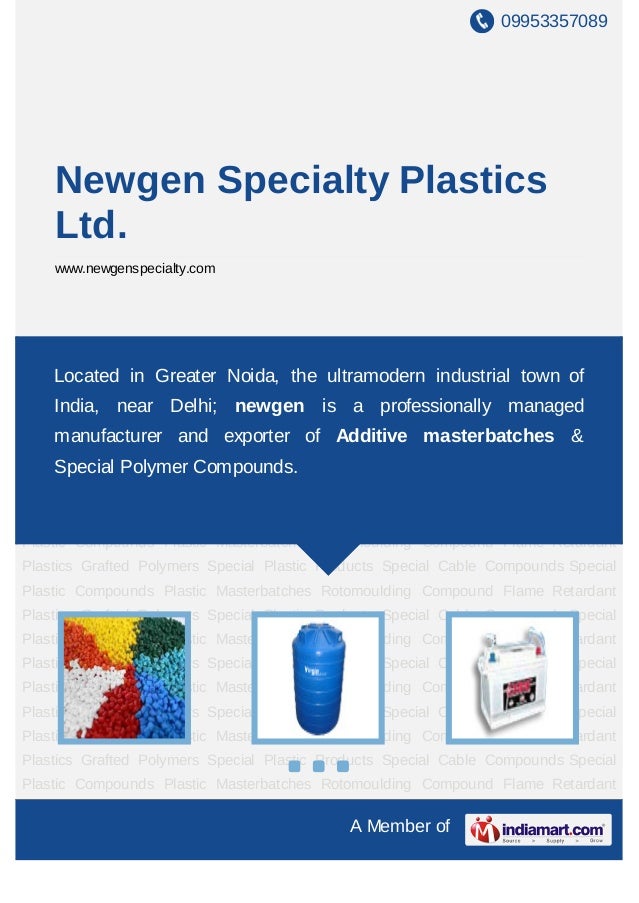 Newgen Specialty Plastics Ltd., Greater Noida, Plastic Masterbatches