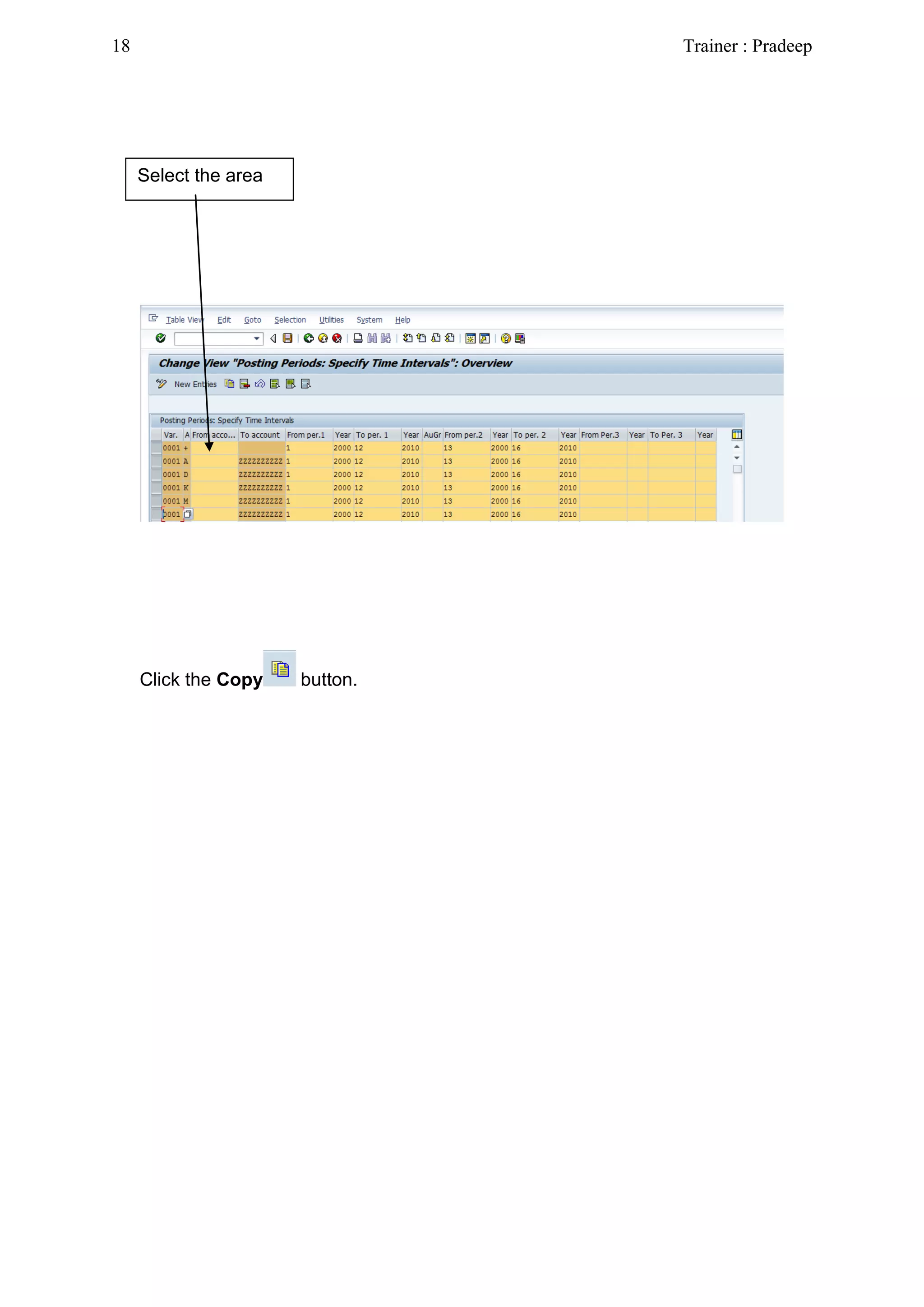 Click the Copy button.
Select the area
18 Trainer : Pradeep
 