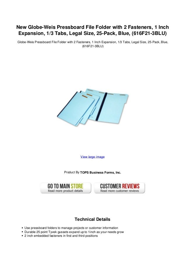 new globe weis pressboard file folder with 2 fasteners 1 inch expansi