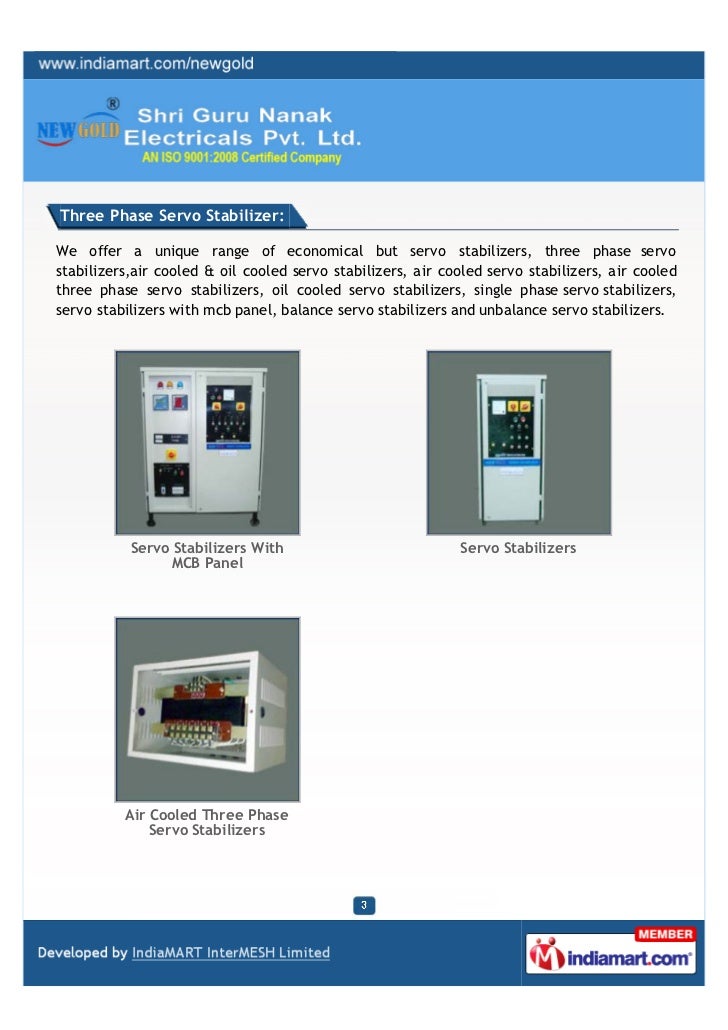 Shri Guru Nanak Electricals Pvt. Ltd., New Delhi, Servo Stabilizers
