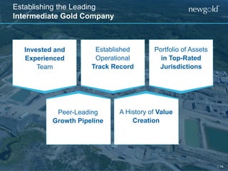 14
Establishing the Leading
Intermediate Gold Company
Invested and
Experienced
Team
Established
Operational
Track Record
Portfolio of Assets
in Top-Rated
Jurisdictions
Peer-Leading
Growth Pipeline
A History of Value
Creation
 