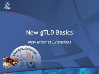 New gTLD Basics
New Internet Extensions
 
