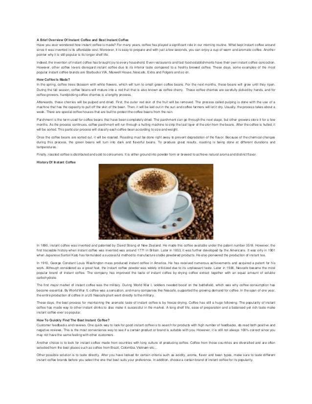 New guide to find the best instant coffee