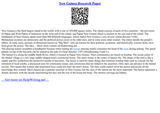 New Guinea Research Paper | PPT