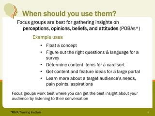Two Way Focus Group Example Focus groups for design research | PDF