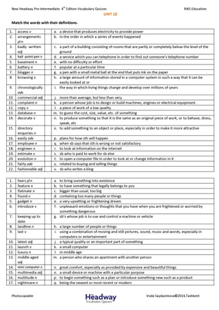 New headway 4ed_pre_intermediate_quizzes | PDF