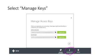 Select “Manage Keys”
 