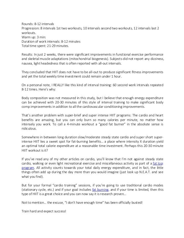 Interval training research paper