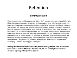Retention Opties Examples New Hire Costs Vs Retention | PPT