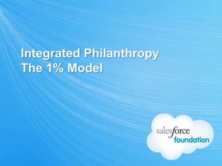 Integrated Philanthropy
The 1% Model
 
