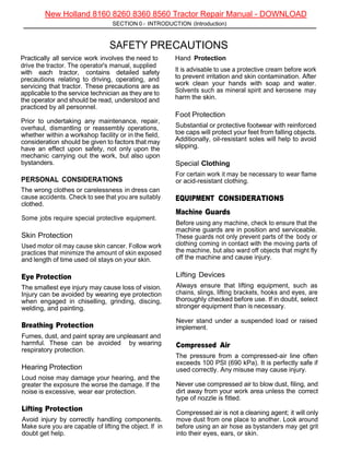 New Holland 8560 service repair manual PDF | PDF