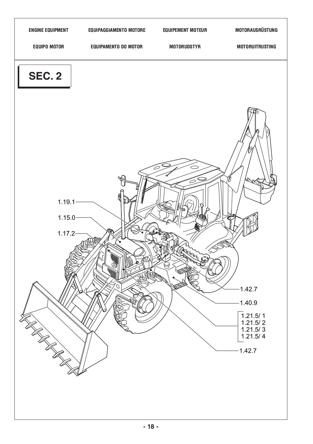 New holland b110 backhoe loader parts catalogue manual
