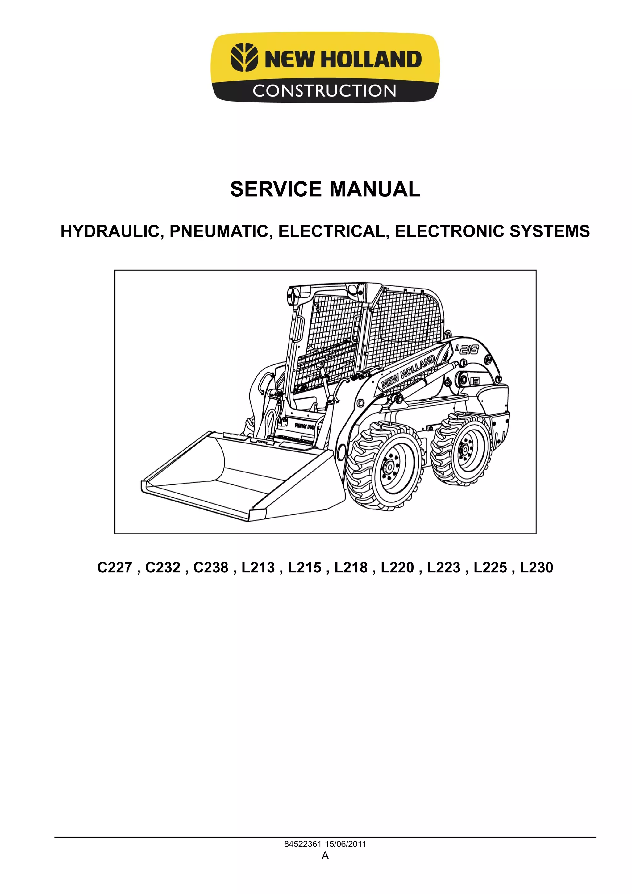 New holland c232 200 series compact track loader service repair manual ...