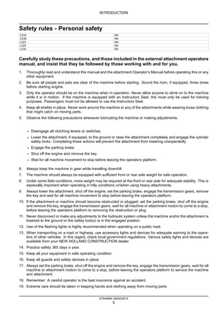 New holland c238 tier 4 compact track loader service repair manual