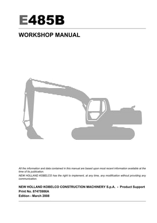 New holland e485 b crawler excavator service repair manual