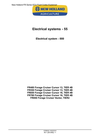 New Holland FR Series ECU Fault Codes Explained | PDF