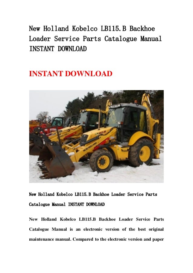 New Holland Bl 115 Service Manual