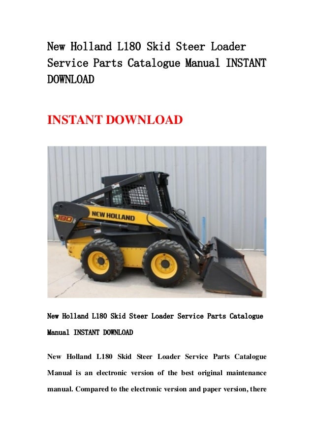 New Holland Skid Loader Manual
