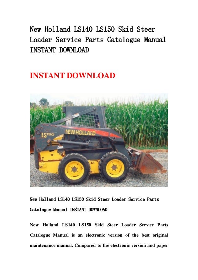New holland ls140 ls150 skid steer loader service parts catalogue man…