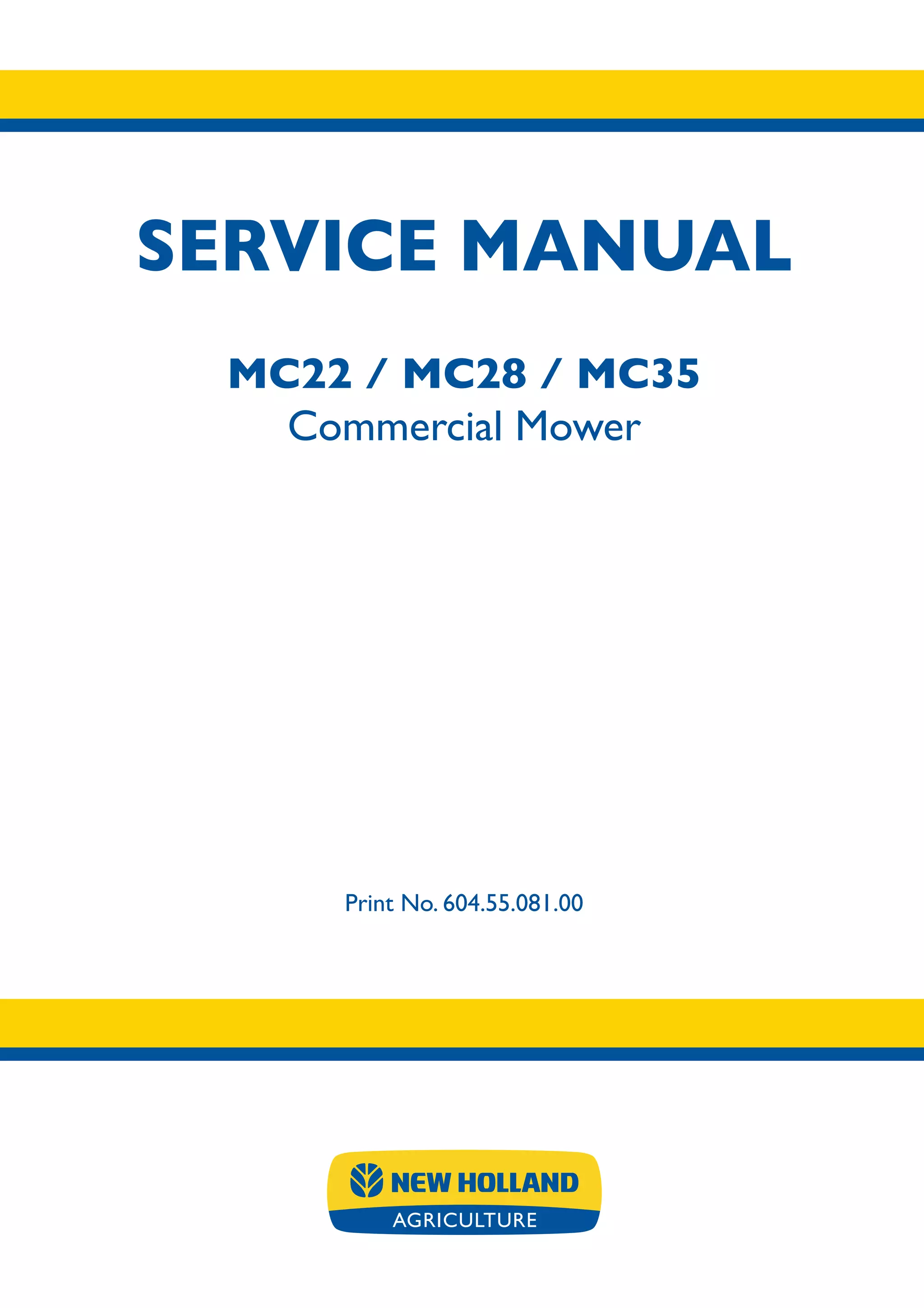 New holland mc28 commercial mower service repair manual | PDF