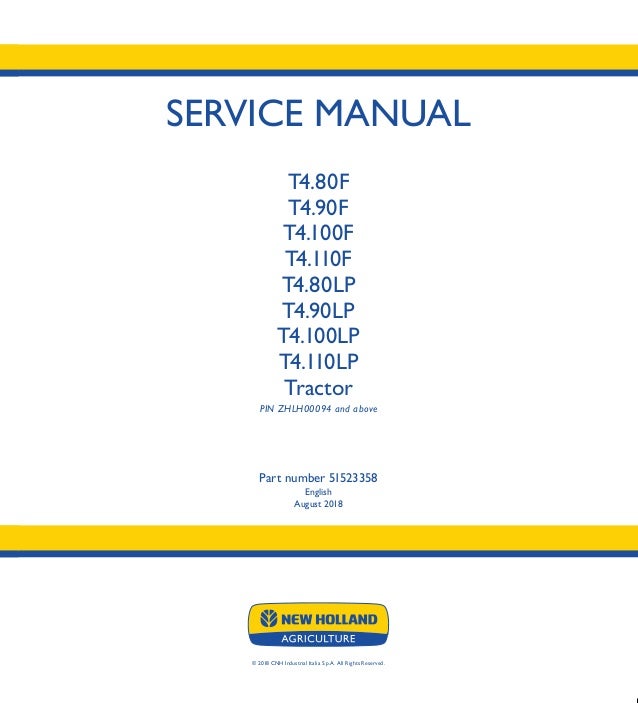 New Holland T4 100 Lp Tractor Service Repair Manual New Holland T4 100 Lp Tractor Service Repair Manual