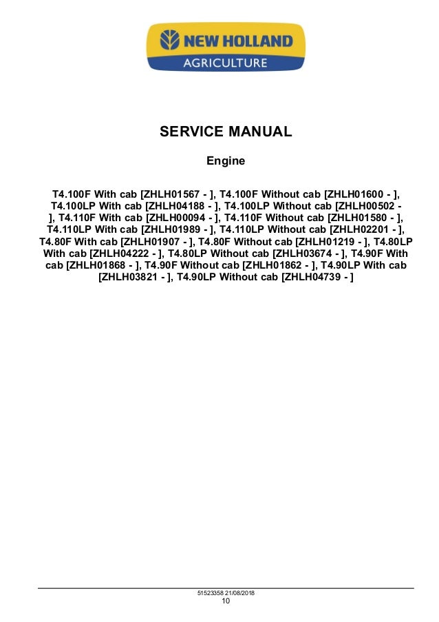 New Holland T4 100 Lp Tractor Service Repair Manual New Holland T4 100 Lp Tractor Service Repair Manual