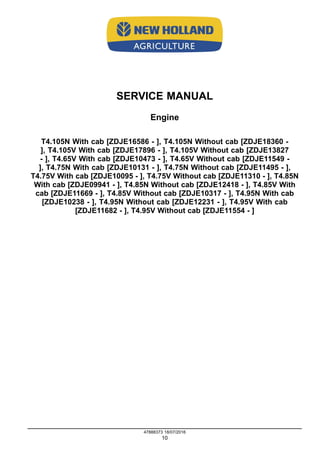 New holland t4.95 n tractor service repair manual