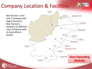 Company Location & Facilities
New Horizon is the
only IT company with
largest foot print .
New Horizon is
located in 12 di...
