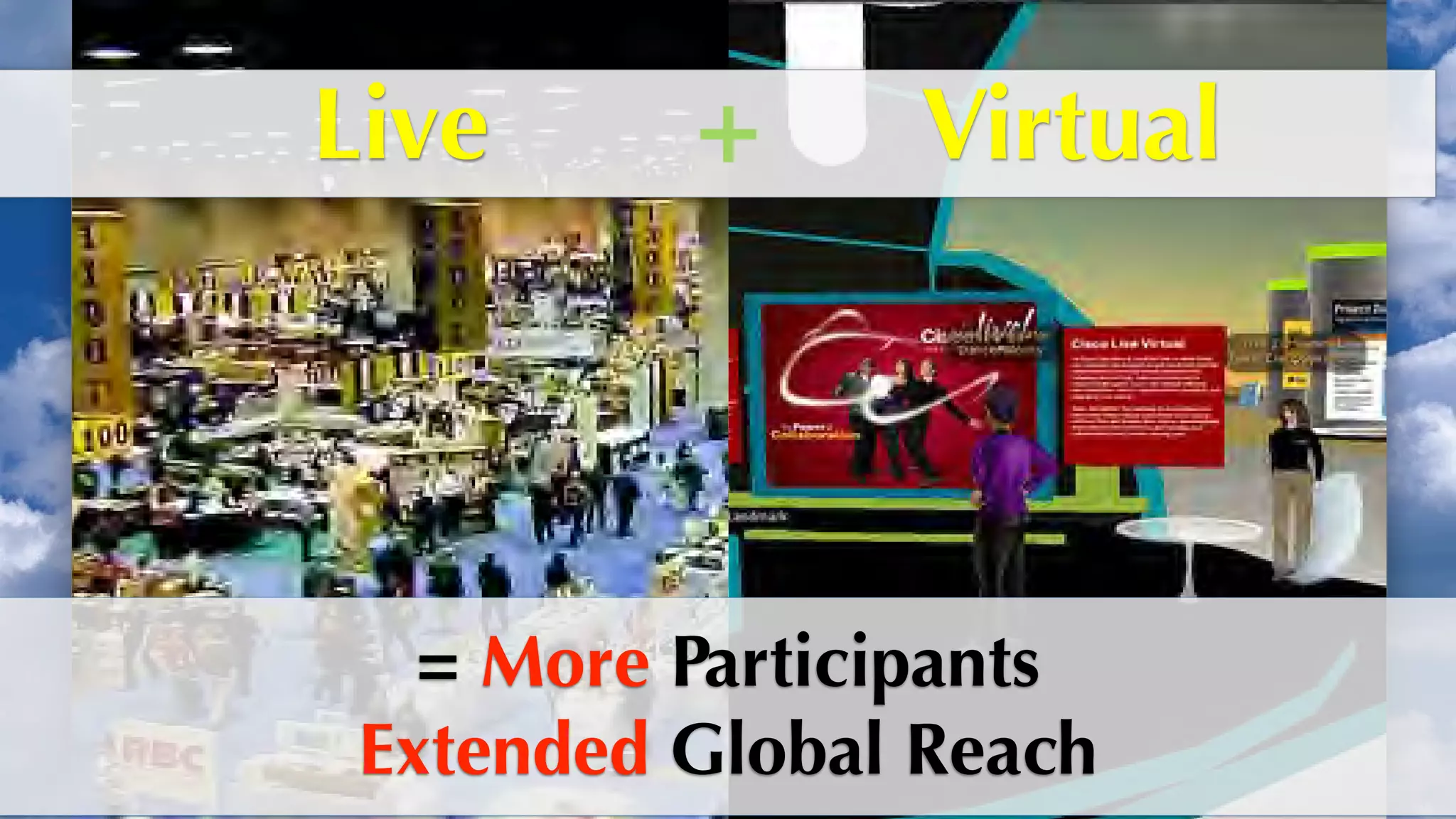 Live      +     Virtual




   = More Participants
 Extended Global Reach    Up
 