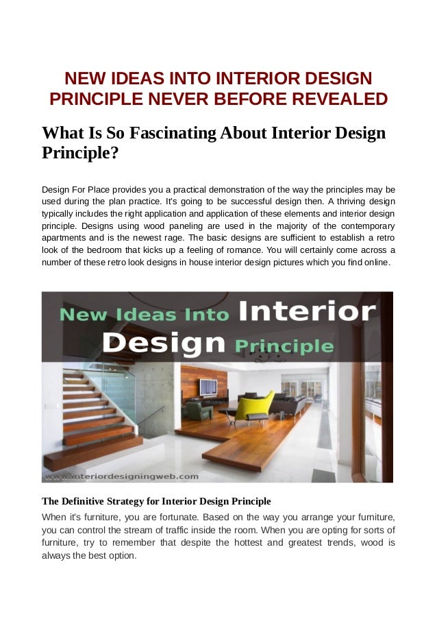 New Ideas Into Interior Design Principle Never Before Reveled