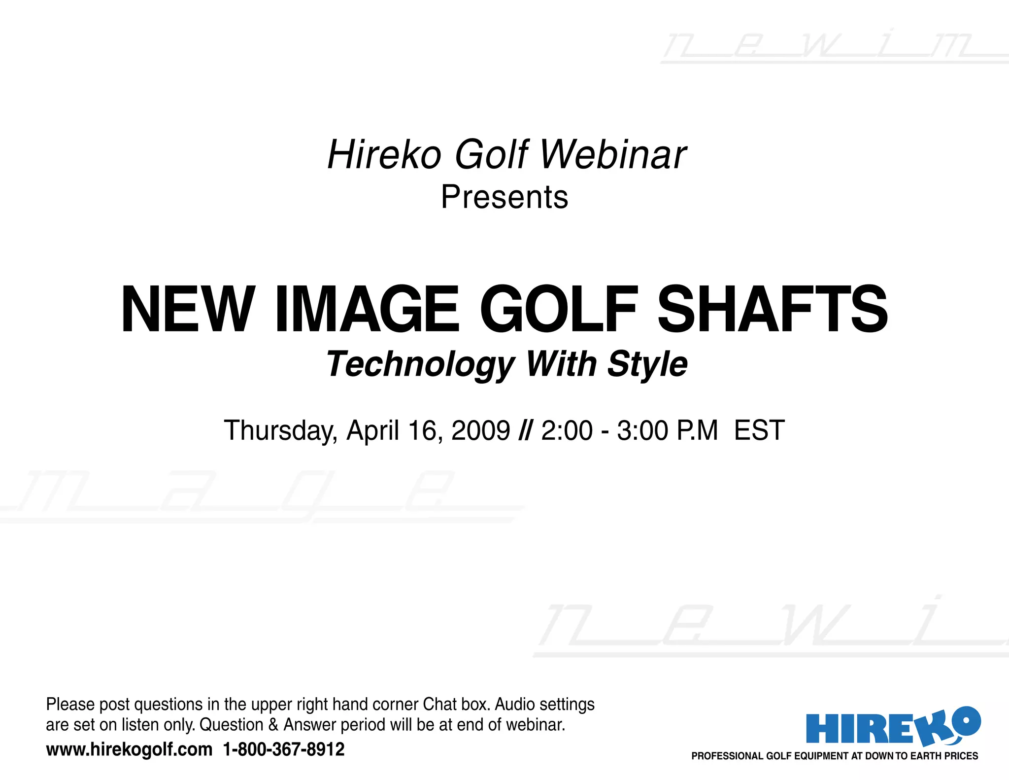 New Image Golf Shaft Webinar PDF