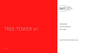 RICERCATORI
Francesco Biancalani
Marco Paggi
Spin-off Scuola IMT Alti Studi Lucca
SC_IT_07
TREE-TOWER srl
 