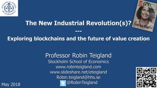 The New Industrial Revolution(s)?
---
Exploring blockchains and the future of value creation
May 2018
 