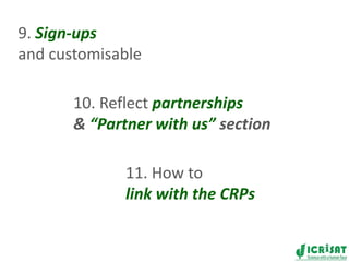 New innovations for the ICRISAT website