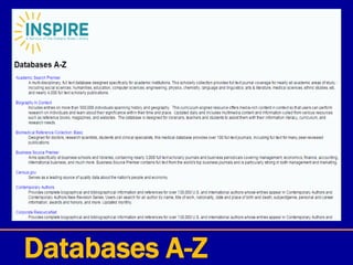 Databases A-Z
 