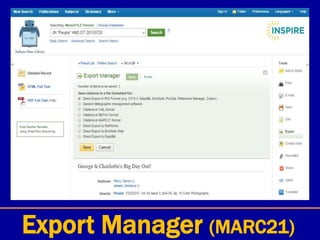 Export Manager (MARC21)
 