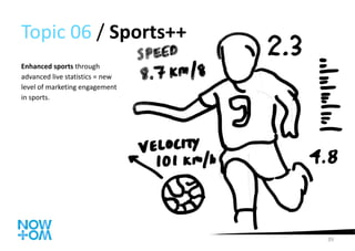 Topic 06  /  Sports++ Enhanced sports  through advanced live statistics = new level of marketing engagement in sports. 