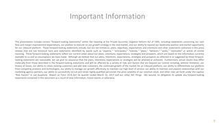 Important Information
2
This presentation includes certain “forward-looking statements" within the meaning of the Private Securities Litigation Reform Act of 1995, including statements concerning our cash
flow and margin improvement expectations, our position to execute on our growth strategy in the mid-market, and our ability to expand our leadership position and market opportunity
for our inbound platform. These forward-looking statements include, but are not limited to, plans, objectives, expectations and intentions and other statements contained in this press
release that are not historical facts and statements identified by words such as "expects," "anticipates," "intends," "plans," "believes," "seeks," "estimates" or words of similar
meaning. These forward-looking statements reflect our current views about our plans, intentions, expectations, strategies and prospects, which are based on the information currently
available to us and on assumptions we have made. Although we believe that our plans, intentions, expectations, strategies and prospects as reflected in or suggested by those forward-
looking statements are reasonable, we can give no assurance that the plans, intentions, expectations or strategies will be attained or achieved. Furthermore, actual results may differ
materially from those described in the forward-looking statements and will be affected by a variety of risks and factors that are beyond our control including, without limitation, our
history of losses, our ability to retain existing customers and add new customers, the continued growth of the market for an inbound platform; our ability to differentiate our platform
from competing products and technologies; our ability to manage our growth effectively to maintain our high level of service; our ability to maintain and expand relationships with our
marketing agency partners; our ability to successfully recruit and retain highly-qualified personnel; the price volatility of our common stock, and other risks set forth under the caption
"Risk Factors" in our Quarterly Report on Form 10-Q fort he quarter ended March 31, 2017 and our other SEC filings. We assume no obligation to update any forward-looking
statements contained in this document as a result of new information, future events or otherwise.
 