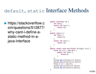 Evolution and Examples of Java Features, from Java 1.7 to Java 26 | PDF