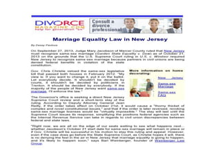 New Jersey Divorce News