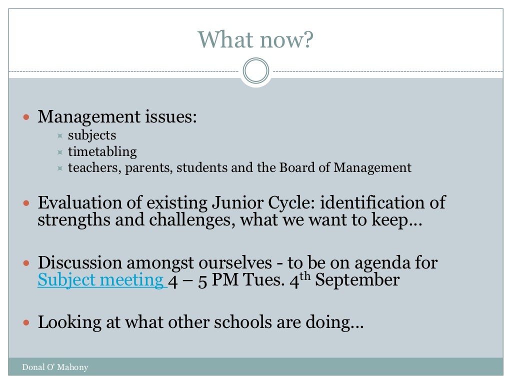 New junior cycle framework for PCS