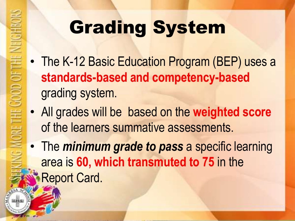 New k 12 grading system